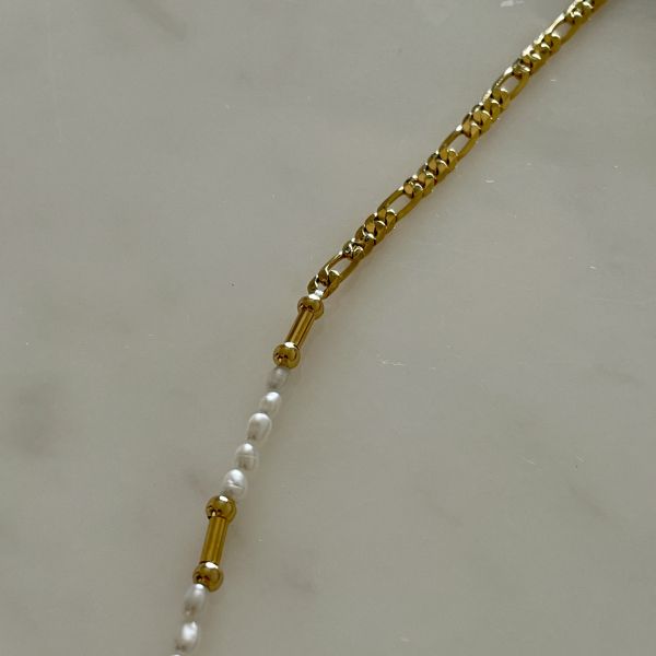 Golden Pearl Necklace 拼接珍珠 