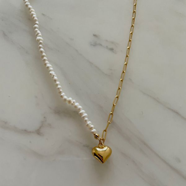 Chantlelle Pearl Heart Necklace 愛心珍珠 