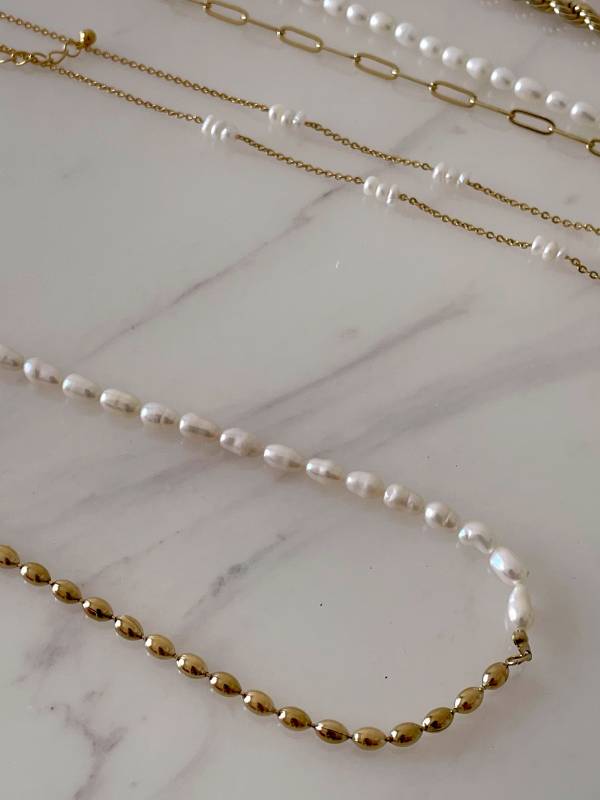 Gold Pearl Necklace 豆豆珍珠 