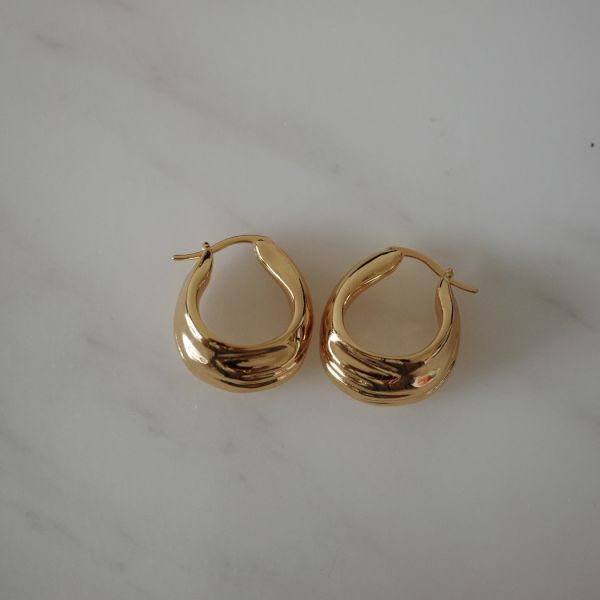 Irregular Gold Earrings 水波圈圈 