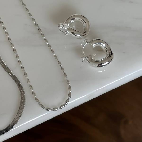 Alanna Silver Hoops 白金圈圈 