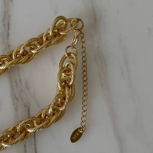 Golden Hour Necklace 金黃晨光 粗麻花項鍊,18k,