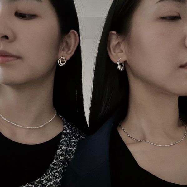 Silver Bean Earrings 銀豆圈圈 