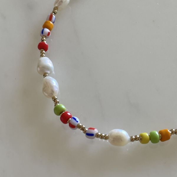 Rainbow Bead Necklace 彩虹米粒 