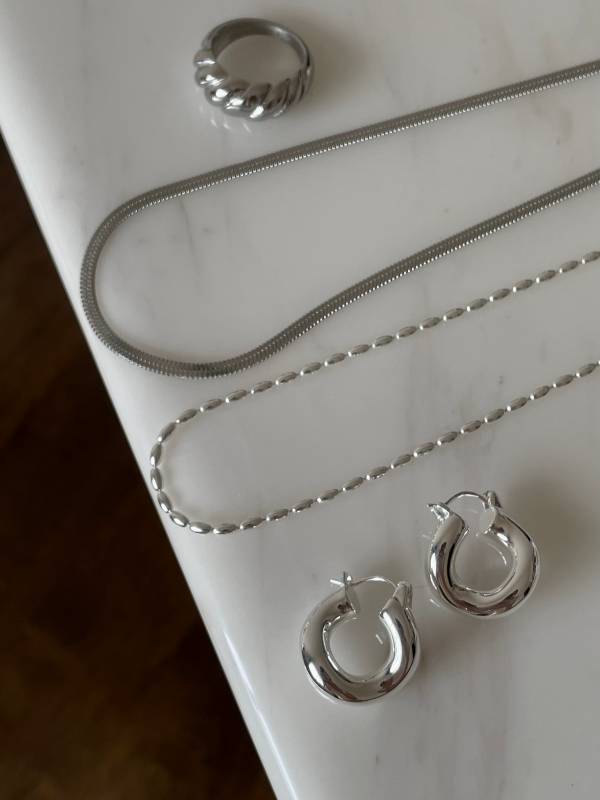 Alanna Silver Hoops 白金圈圈 