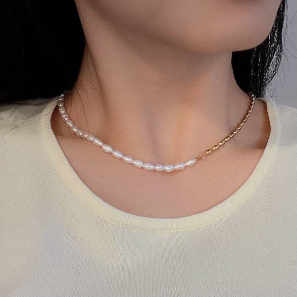 Gold Pearl Necklace 豆豆珍珠 