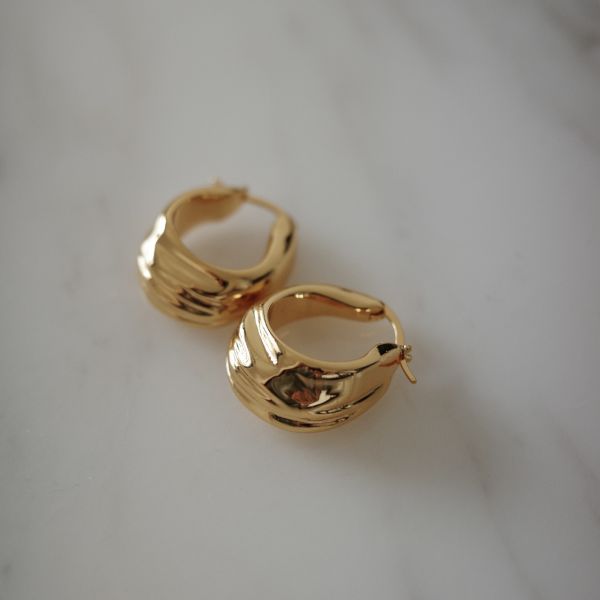 Irregular Gold Earrings 水波圈圈 