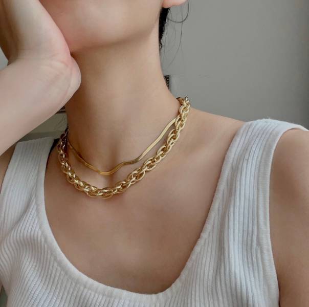 Golden Hour Necklace 金黃晨光 粗麻花項鍊,18k,