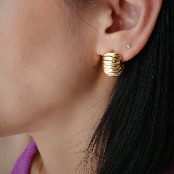 Stripe Earrings 線條圈圈 