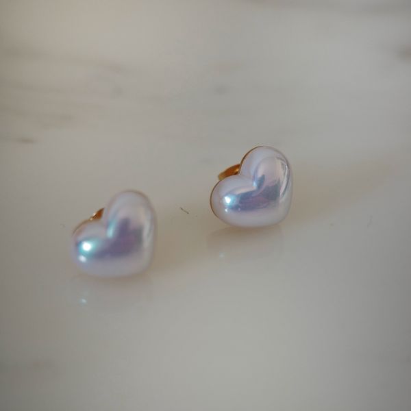 Heart Pearl Earrings 愛心珍珠 