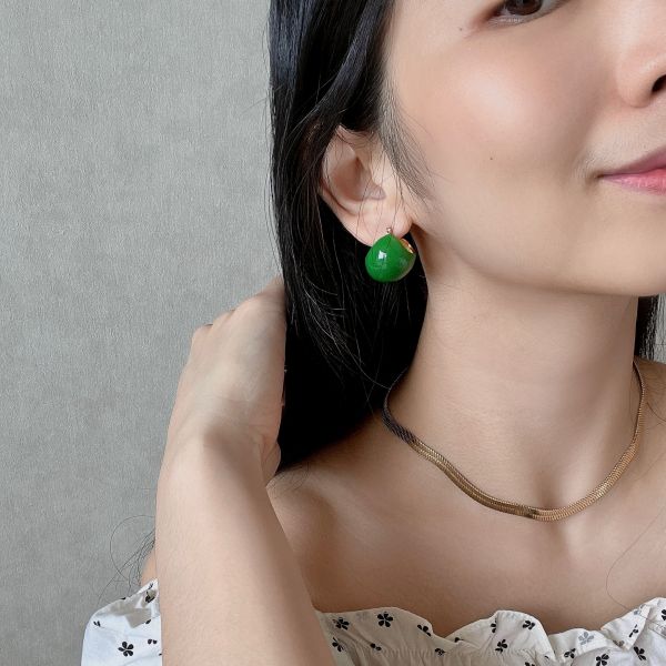 Greenie Ball Earring 黛綠圈圈 