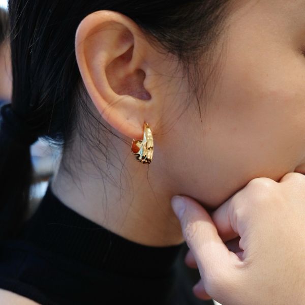 Irregular Gold Earrings 水波圈圈 