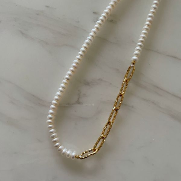 Alaia Pearl Necklace 金鍊珍珠 