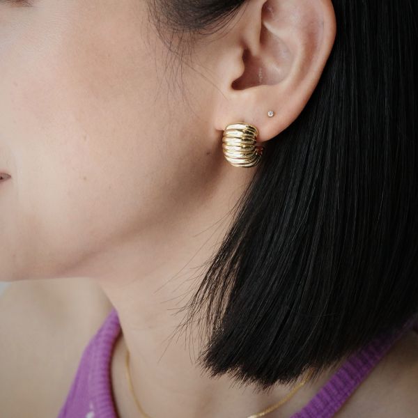 Stripe Earrings 線條圈圈 