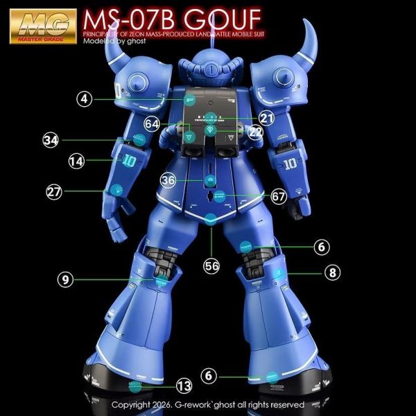 炎水貼 GHOST  MG 1/100 古夫 2.0 機動戰士鋼彈 專用水貼 CGMG80 炎水貼 GHOST 萬代 MG 1/100 古夫 2.0 專用水貼 CGMG80