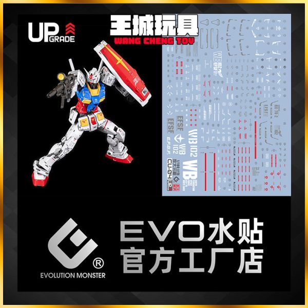 EVO水貼 胖虎模型 1/100 RX-78-2 2.0 鋼彈 螢光水貼 ECU04 EVO水貼 胖虎模型 1/100 RX-78-2 2.0 鋼彈 螢光水貼 ECU04