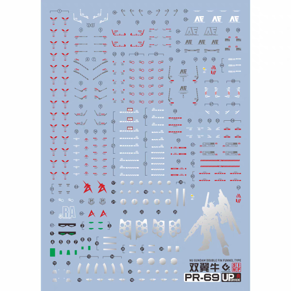 EVO水貼 基地限定 RG NU鋼彈 雙翼裝備 螢光  高清 水貼 EPR69 EVO水貼 基地限定 RG NU鋼彈 雙翼裝備 螢光  高清 水貼 EPR69