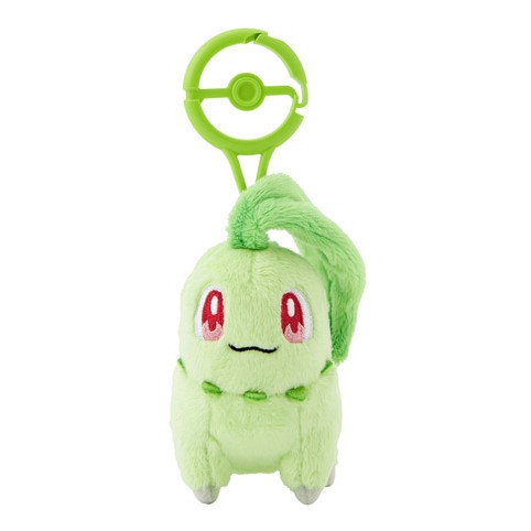 日本寶可夢中心限定 Pokémon 帶登山扣娃娃吊飾系列 菊草葉 日本寶可夢中心限定 Pokémon 帶登山扣娃娃吊飾系列 菊草葉