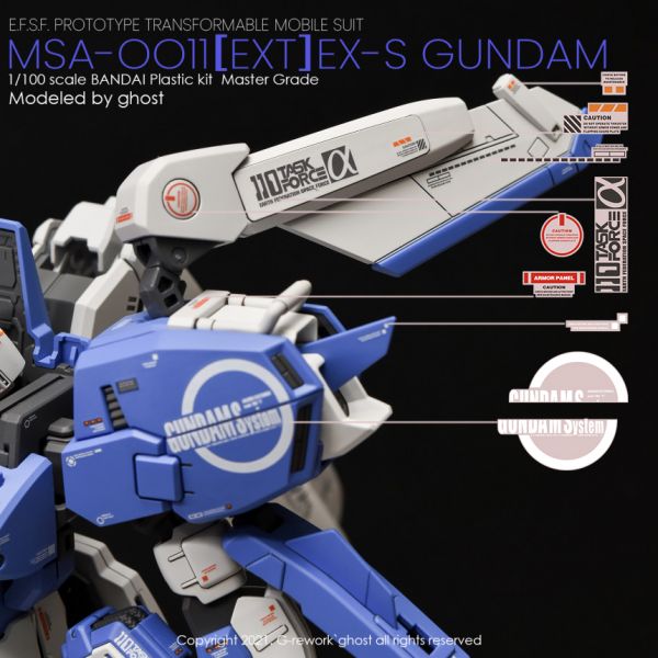 炎水貼 CHOST版 MG 1/100 EX-S 鋼彈 專用水貼 CGMG37 炎水貼 CHOST版 HG 1/144 梅薩 指揮官型 專用水貼 CGHG21