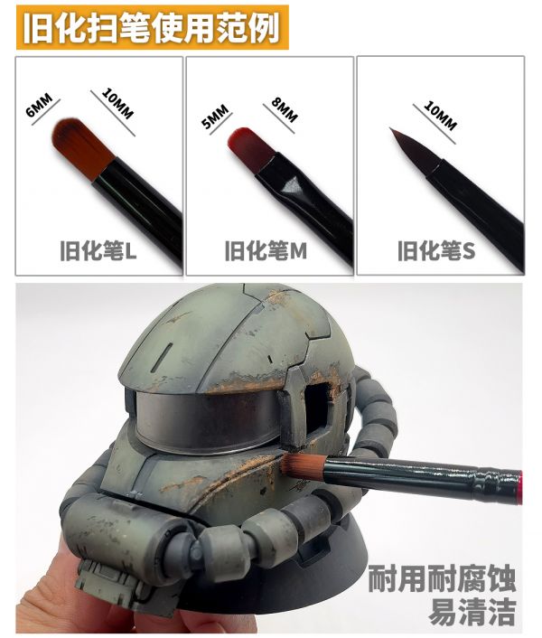 模式玩造 MS063 模型塗裝工具 上色筆/勾线筆面相筆/舊化筆 三隻裝 模式玩造 MS063 模型塗裝工具 上色筆/勾线筆面相筆/舊化筆 三隻裝