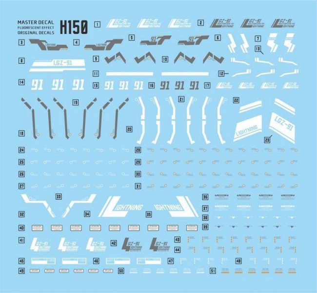 達人水貼 BANDAI HG 1/144 LIGHTNING 雷霆電光鋼彈 水貼 DLH150 達人水貼 BANDAI HG 1/144 LIGHTNING 雷霆電光鋼彈 水貼 DLH150