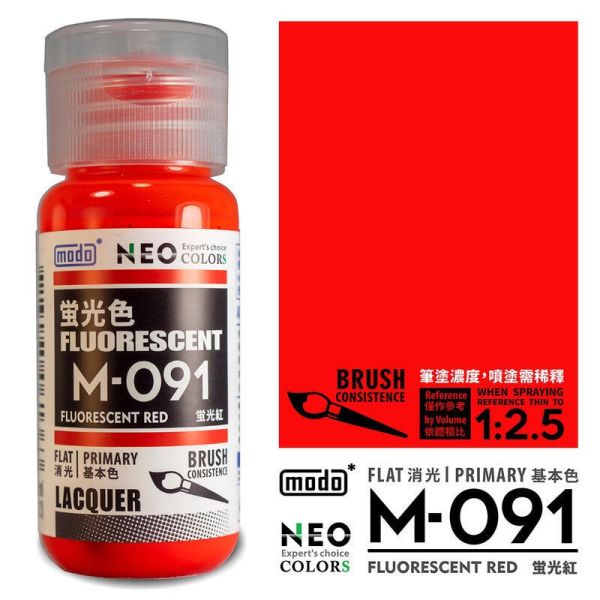 modo 摩多 螢光色模型漆 M-091 螢光紅-NEO-30ml modo 摩多 螢光色模型漆 M-091 螢光紅-NEO-30ml