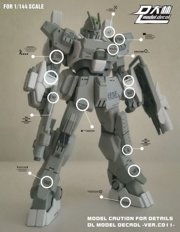 大林水貼-1/144 1/100（橙白)通用警告標誌水貼 大林水貼,鋼彈水貼,模型水貼,水貼