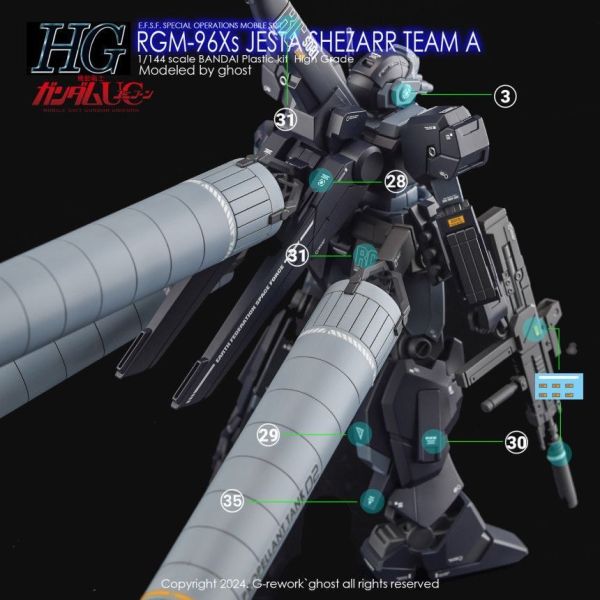 炎水貼 HG 1/144 RGM-96Xs 傑斯塔 A班裝備 席扎爾隊式樣.螢光水貼 CGHG115 炎水貼 HG 1/144 RGM-96Xs 傑斯塔 A班裝備 席扎爾隊式樣.螢光水貼 CGHG115