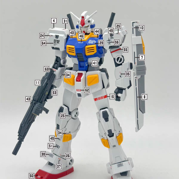 達人水貼 HG 1/144 鋼彈 7號機 螢光 專用水貼 DLH151 達人水貼 HG 1/144 鋼彈 7號機 螢光 專用水貼 DLH151