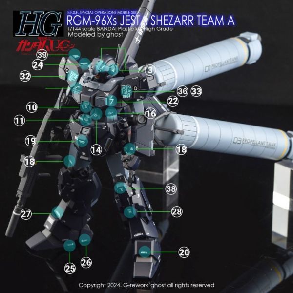 炎水貼 HG 1/144 RGM-96Xs 傑斯塔 A班裝備 席扎爾隊式樣.螢光水貼 CGHG115 炎水貼 HG 1/144 RGM-96Xs 傑斯塔 A班裝備 席扎爾隊式樣.螢光水貼 CGHG115