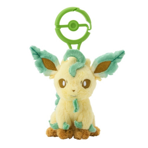 日本寶可夢中心-帶登山扣娃娃吊飾系列 葉伊布 日本寶可夢中心-帶登山扣娃娃吊飾系列 葉伊布