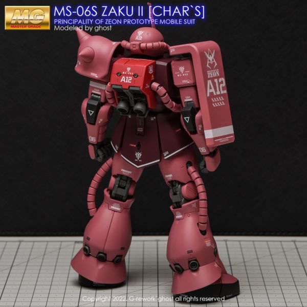 炎水貼 GHOST版 MG MS-06S 夏亞專用薩克2.0 螢光 專用水貼 炎水貼.模型水貼.鋼彈水貼.鋼彈模型水貼