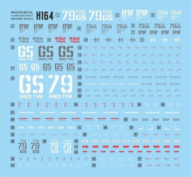 達人水貼 HGUC 051 1/144 吉姆宇宙型 RGM-79GS  專用水貼 DLH164 達人水貼 HGUC 051 1/144 吉姆宇宙型 RGM-79GS  專用水貼 DLH164