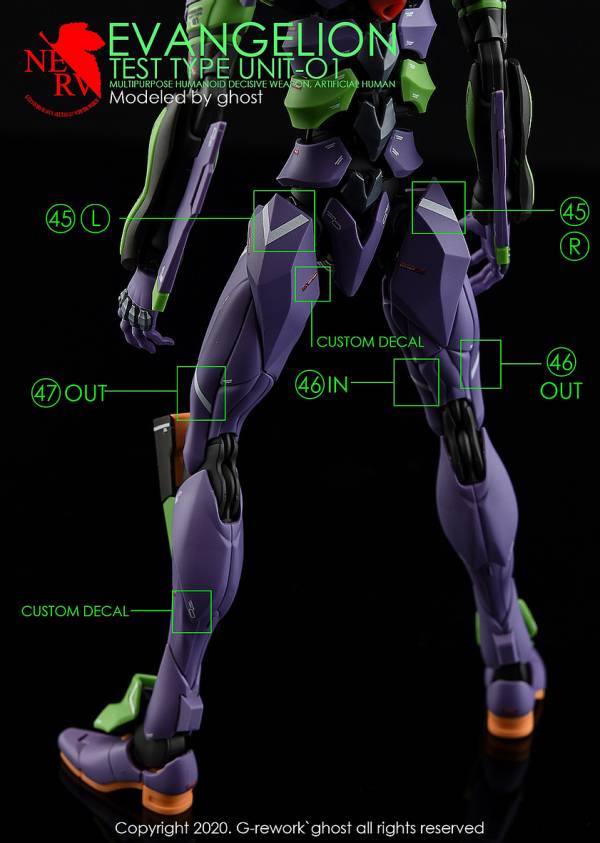 炎水貼 GHOST版 RG EVA八號機 8號機 α新劇場版 熒光專用水貼 炎水貼 GHOST版 RG EVA八號機 8號機 α新劇場版 熒光專用水貼