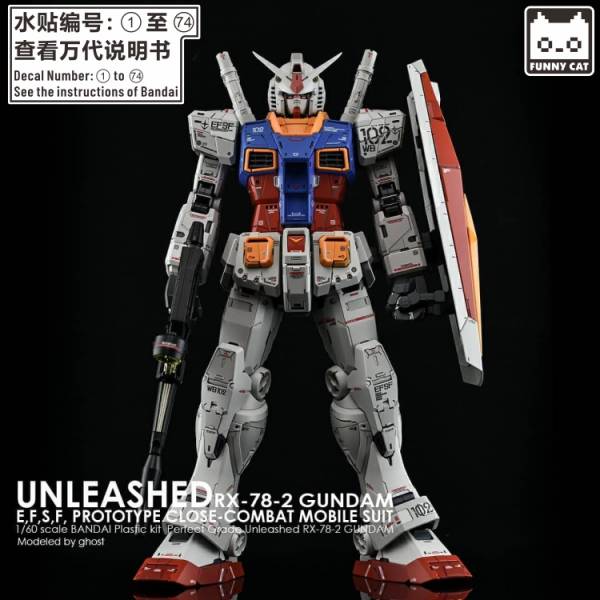 方貓水貼 PGU RX-78-3 鋼彈  螢光專用水貼  FP20 方貓水貼 PGU RX-78-3 鋼彈  螢光專用水貼  FC-PGU01