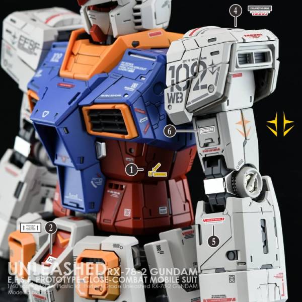 方貓水貼 PGU RX-78-3 鋼彈  螢光專用水貼  FP20 方貓水貼 PGU RX-78-3 鋼彈  螢光專用水貼  FC-PGU01