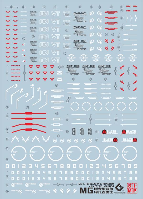 EVO水貼-MG 1/100 瞬發型薩克勇士 專用水貼 EPM172 EVO水貼-MG 1/100 瞬發型薩克勇士 專用水貼 EPM172