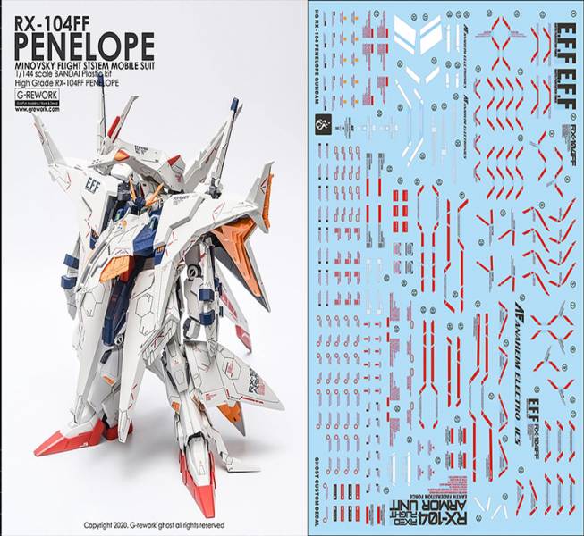 炎水貼 GHOST版 HG PENELOPE 潘尼洛普 大白鵝 專用水貼 模型水貼.鋼彈水貼.