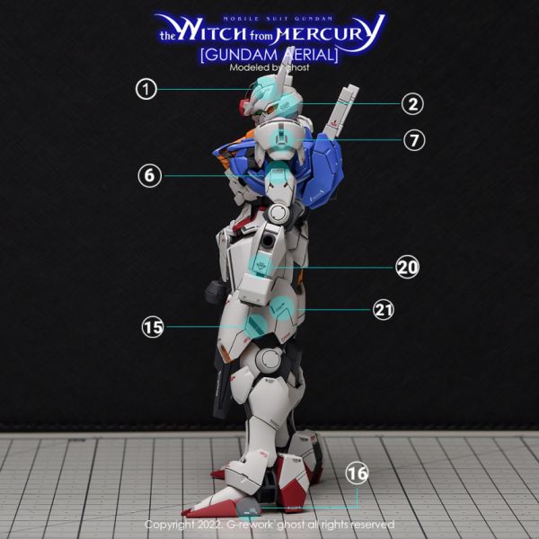 炎水貼 GHOST水星的魔女 HG 風靈鋼彈 飛行背包 AERIAL  模型 螢光 專用水貼 CGHG43 炎水貼 GHOST水星的魔女 HG 風靈鋼彈 AERIAL  模型 螢光 專用水貼 CGHG43