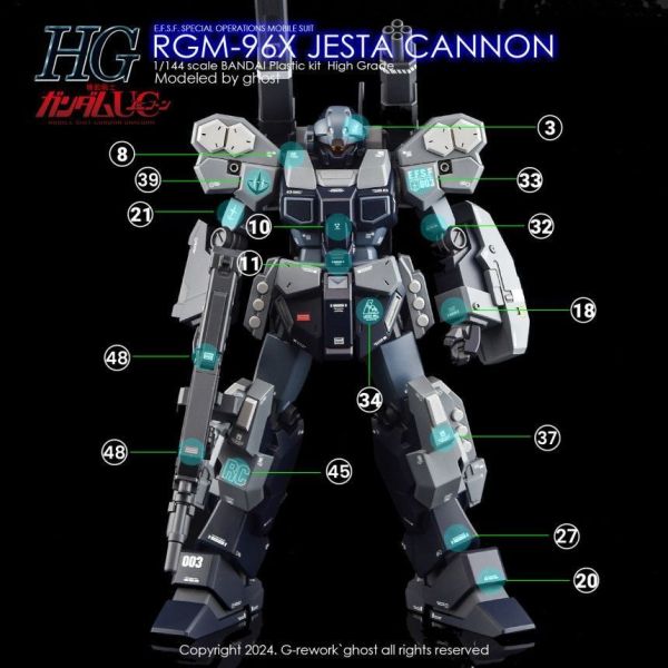 炎水貼HG 1/144 JESTA CANNON RGM-96X 傑斯塔 加農型 螢光 水貼 CGHG116 炎水貼HG 1/144 JESTA CANNON RGM-96X 傑斯塔 加農型 螢光 水貼 CGHG116