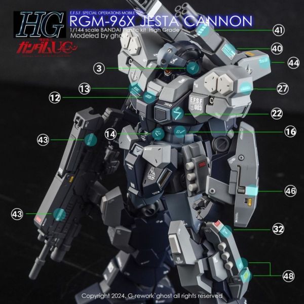 炎水貼HG 1/144 JESTA CANNON RGM-96X 傑斯塔 加農型 螢光 水貼 CGHG116 炎水貼HG 1/144 JESTA CANNON RGM-96X 傑斯塔 加農型 螢光 水貼 CGHG116
