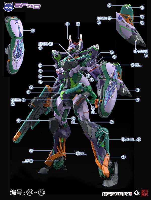 EVO水貼 HG 1/144 GQUUUUUUX GFreD 螢光 高清晰 專用水貼 EHGQ06 EVO水貼 HG 1/144 GQUUUUUUX GFreD 螢光 高清晰 專用水貼 EHGQ06