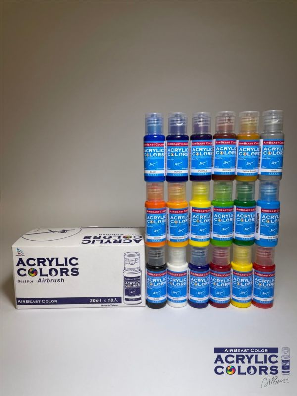 Airbeast Color 水性壓克力顏料 噴塗用 18色套色組 Airbeast Color 水性壓克力顏料 噴塗用 18色套色組