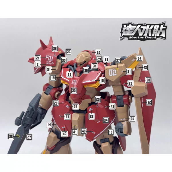 達人水貼 HGUC 梅薩 F01 量產型 鋼彈 水貼 專用水貼 DLH158 達人水貼 HGUC 梅薩 F01 量產型 鋼彈 水貼 專用水貼 DLH158