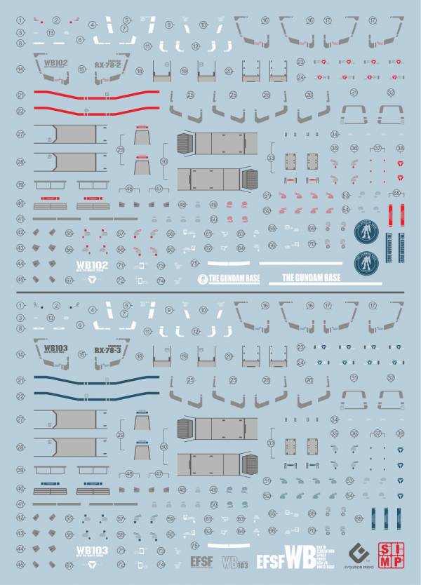 EVO水貼 HG 1/144 RX-78-2 鋼彈 超越全球版 專用水貼 EVO水貼.鋼彈.
