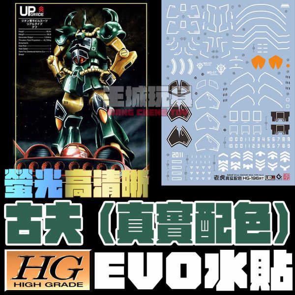 EVO水貼 HG 1/144 古夫 真實配色 專用水貼 EH196RT EVO水貼 HG 1/144 古夫 真實配色 專用水貼 EH196RT