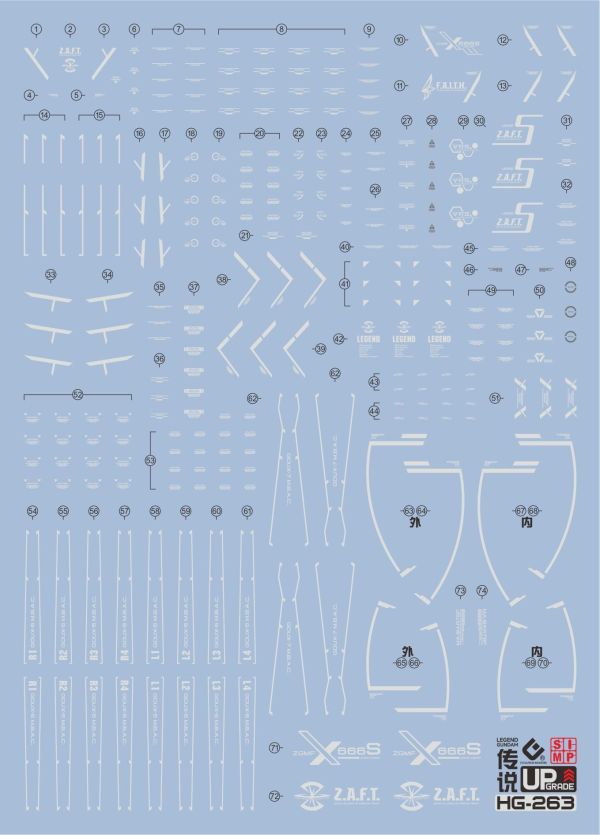 EVO水貼 萬代 HG 傳說鋼彈 新生 鋼彈SEED 螢光 專用水貼 EH263 EVO水貼 萬代 HG 傳說鋼彈 新生 鋼彈SEED 螢光 專用水貼 EH263