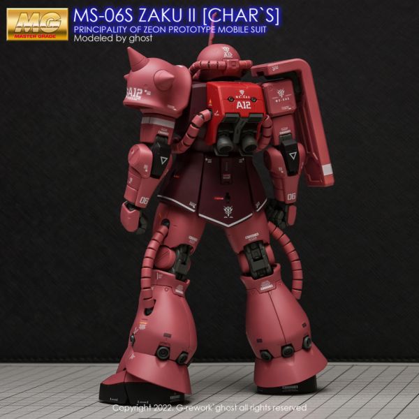 炎水貼 GHOST版 MG MS-06S 夏亞專用薩克2.0 螢光 專用水貼 炎水貼.模型水貼.鋼彈水貼.鋼彈模型水貼