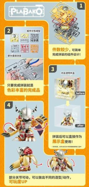 PLABAKO 數碼寶貝大冒險 組裝盲盒 VOL.1 一中盒 8個 PLABAKO 數碼寶貝大冒險 組裝盲盒 VOL.1 一中盒 8個
