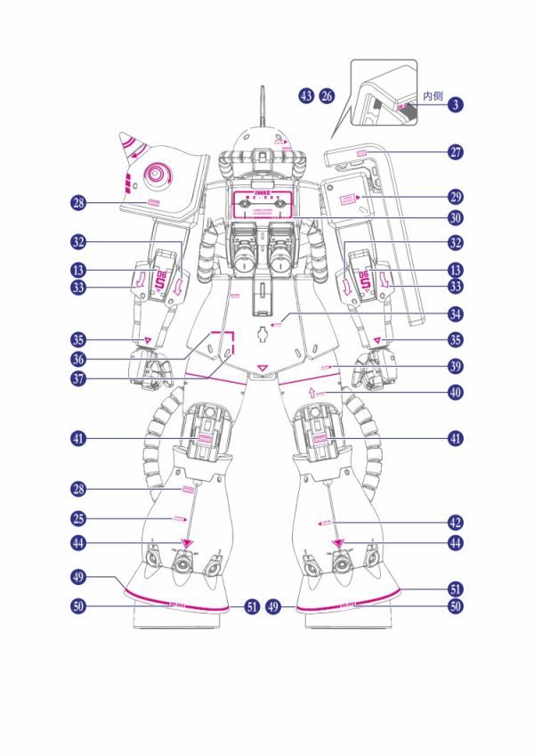 EVO-MG 1/100 MS-06S ZAKU II 夏亞專用機 紅薩克 II 專用水貼 EM098 EVO-MG 1/100 MS-06S ZAKU II 夏亞專用機 紅薩克 II 專用水貼,鋼彈水貼,模型水貼,水貼